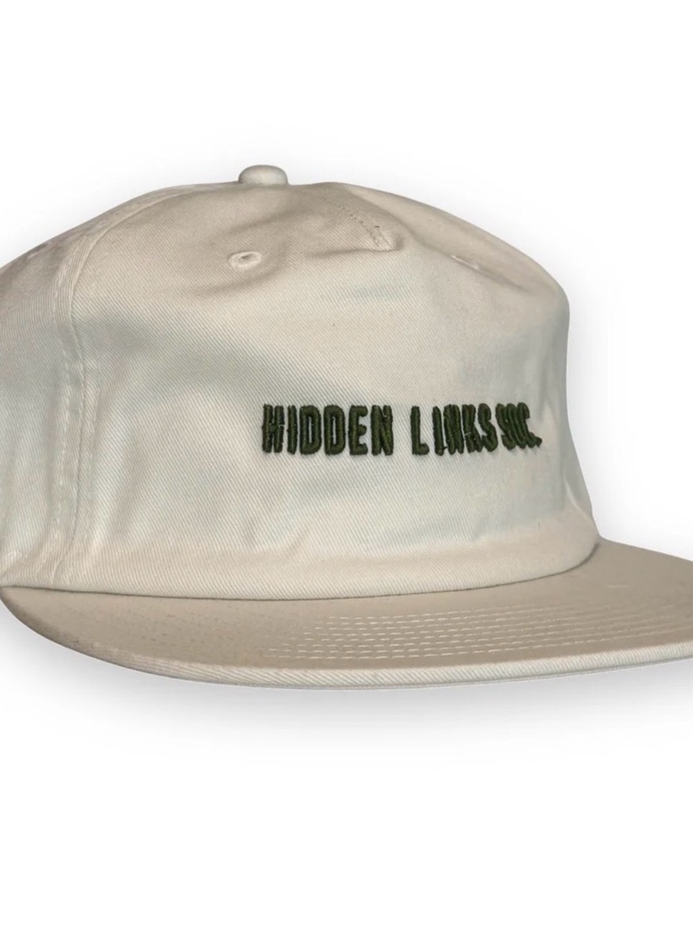 Cream Embroidered Cotton Baseball Cap